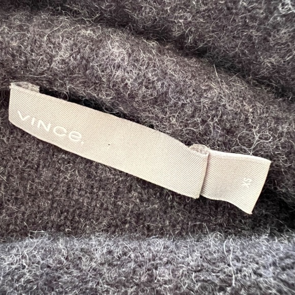 VINCE Dark Gray Brushed Cashmere Funnel Neck Sweater - XS - Picture 5 of 11